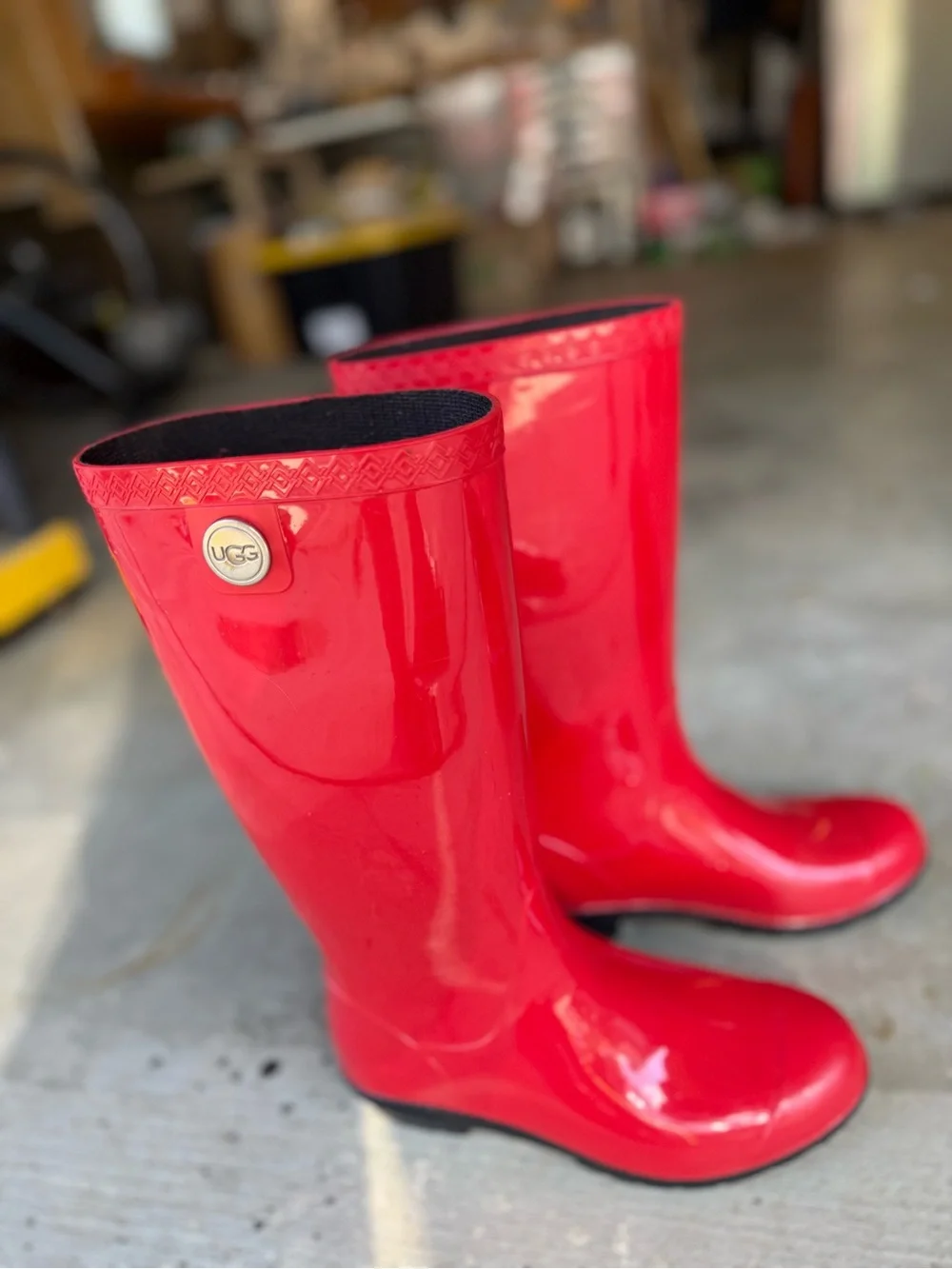 UGG Bright Red Gloss Knee-High Rain Boots
